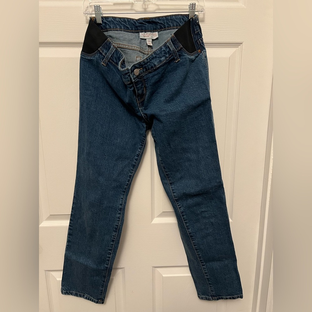 Blue Denim 90s Straight Maternity Jeans - Side Panel
